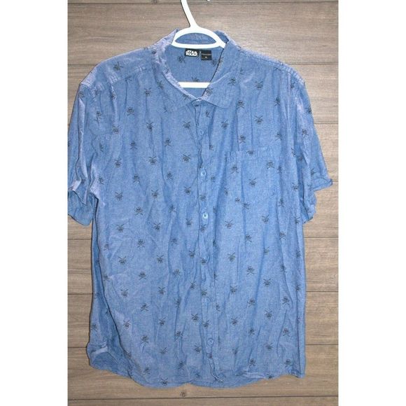 Star Wars Other - Star Wars Blue Darth Vader Print Short Sleeve Button up Shirt size XL